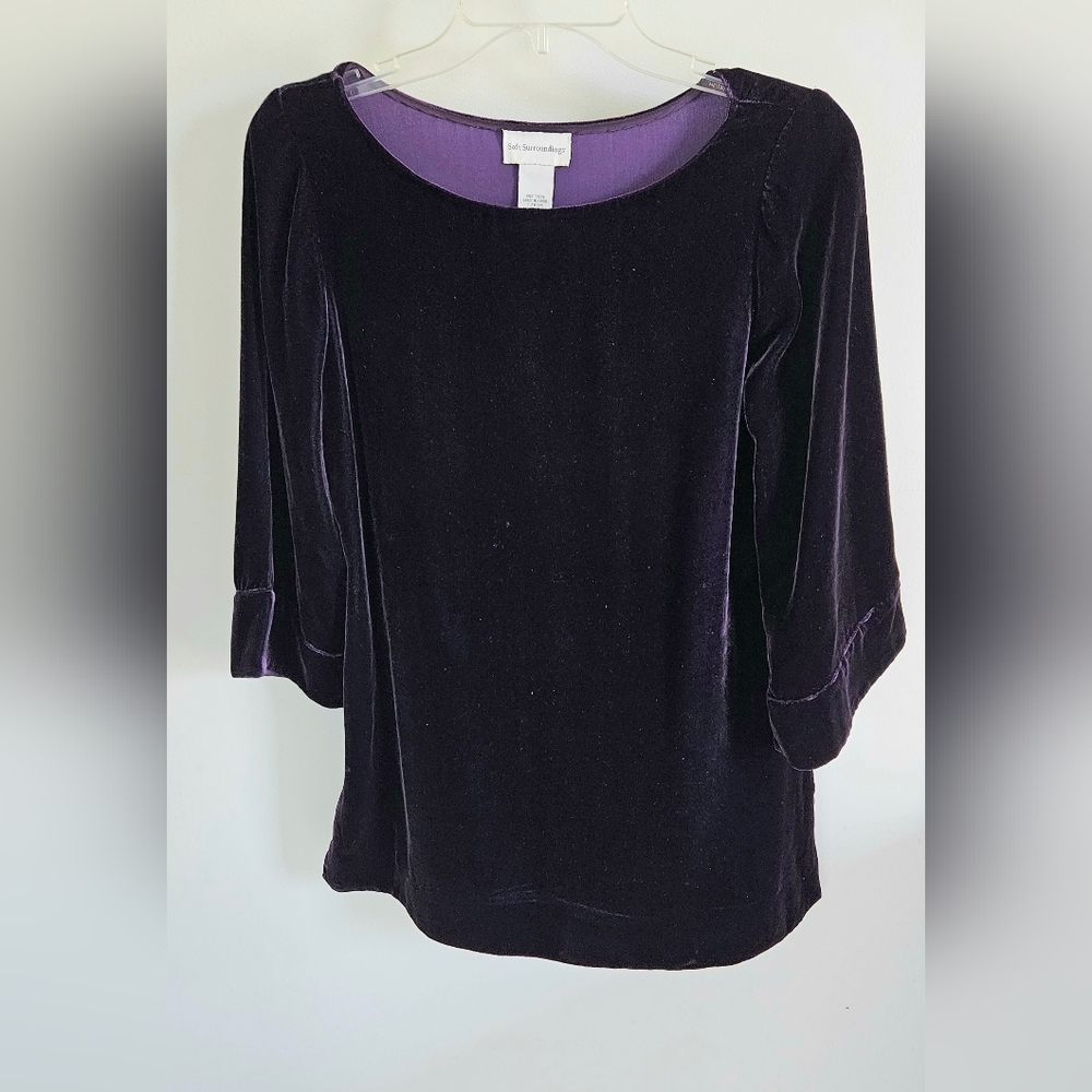 Soft Sur Velvet purple tunic top